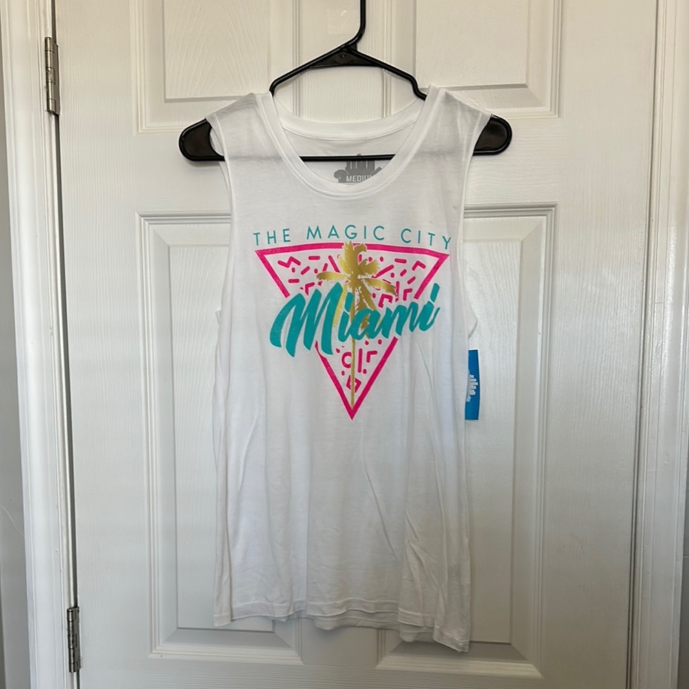 Graphic Tee White Tank Top Miami
